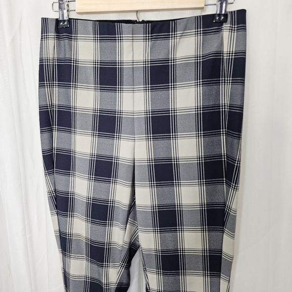 Rag & Bone Navy Blue and Gray Plaid Skinny Leg Ankle Pants Size 8 - Picture 2 of 7